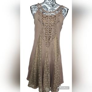 Altard State Neutral Bohemian Mini Dress size Large